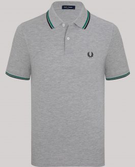 Fred Perry Poloshirt - Grey/Amazon green/Black