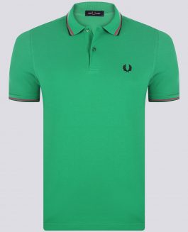 Fred Perry Poloshirt - Green/Black/Pink