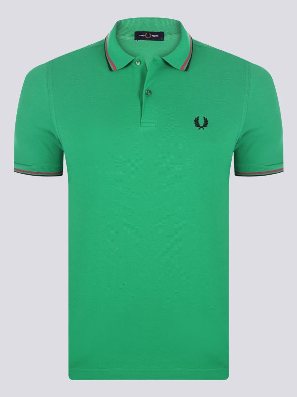 Fred Perry Poloshirt - Green/Black/Pink