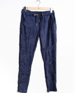 Suede jogger pants - Navy
