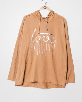 Love Hooded Sweatshirt - Camel