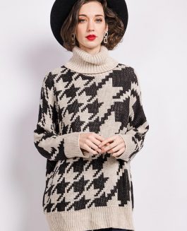 Houndstooth Sweater - Beige