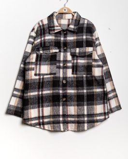 Checked Overshirt - Black