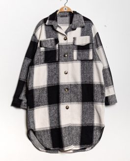 Checked Overshirt - Black