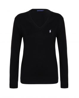 Polo Ralph Lauren Women`s V-neck Pullover - Black