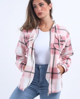 Hoodie Zip Cardigan - Pink