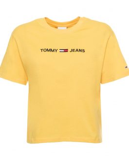 Tommy Jeans Women`s Linear Logo Tee - Star Fruit Yellow