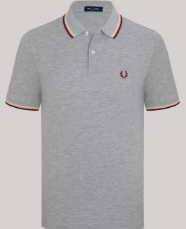 Fred Perry Poloshirt - Grey/Champagne/Mahogny