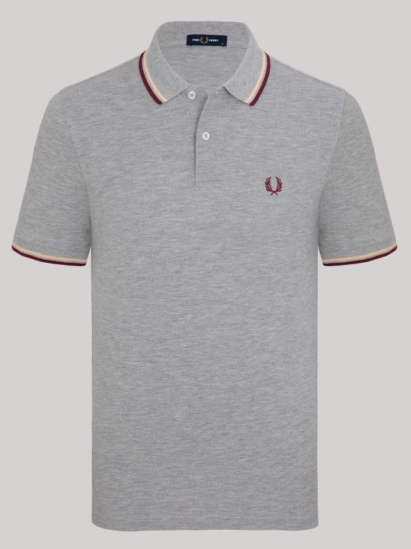 Fred Perry Poloshirt - Grey/Champagne/Mahogny