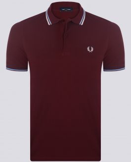 Fred Perry Poloshirt - Mahogany/Sky/Natural