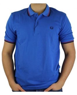 Fred Perry Poloshirt - Sax Blue/Navy/Red