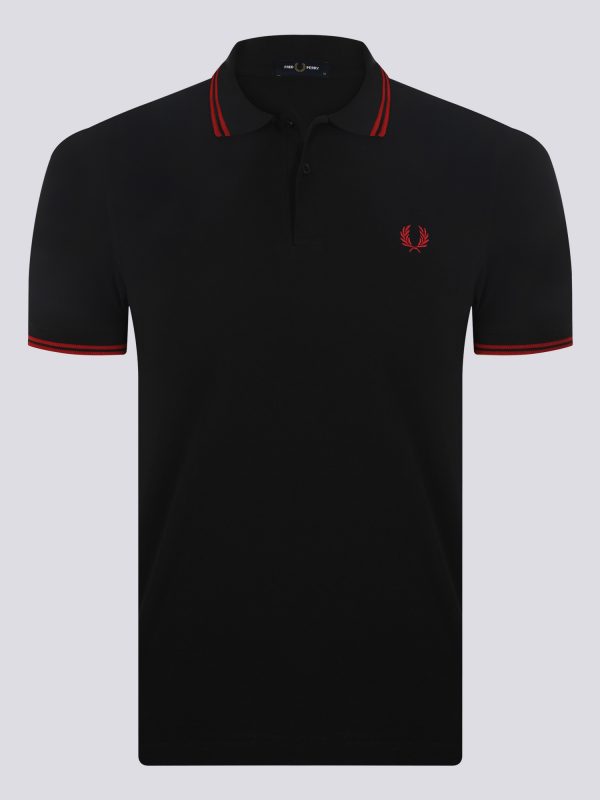 Fred Perry Poloshirt - Black/Red/Red