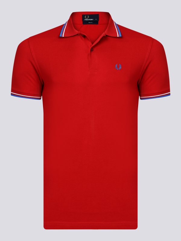Fred Perry Poloshirt - Red/Blue/White