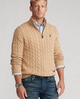 Polo Ralph Lauren Half Zip Jumper - Oatmeal