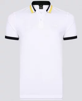 Hugo Boss Phillipson Polo - White/Black/Yellow
