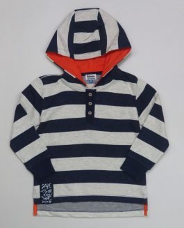 Navy Striped Hoodie