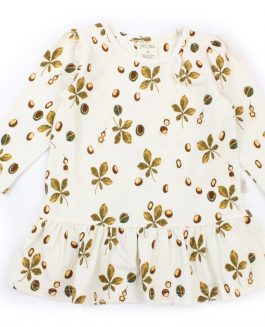 Petit Piao Dress Ls Printed Chestnut