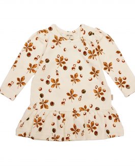 Petit Piao Dress Ls Printed Chestnut