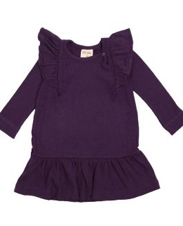 Petit Piao Dress Ls V-Frill Mysterioso