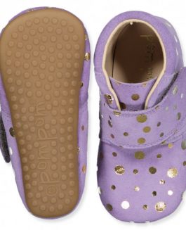 Pom Pom Futter Velcro Lavandar Gold Dot