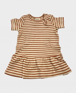 Petit Piao Dress Modal Striped Copper Brown/Tapioka