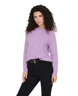 Only Lesly Kings Knit Pullover Dewberry Melange