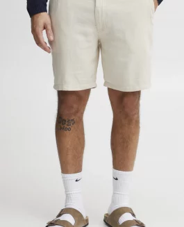 Hørshorts M/ Knapluk Oatmeal