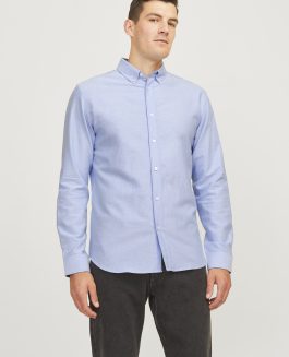 JREBOSCAR Skjorte Langærmet Cashmere Blue