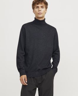 JREBCALLUM KNIT ROLL NECK Dark Grey