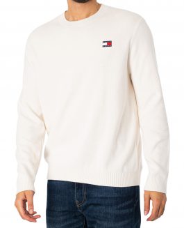 Tommy Jeans Badge Knit Pullover Ancient White