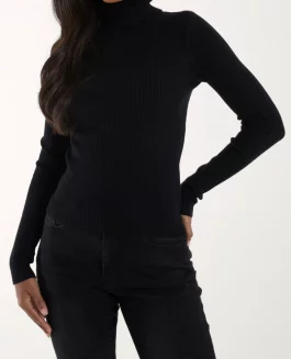 Turtleneck bluse Black