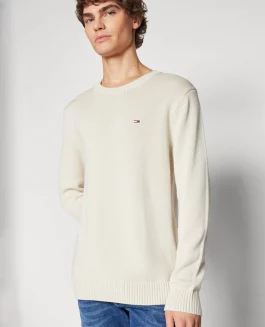 Tommy Jeans Crew Neck Pullover Newsprint Beige