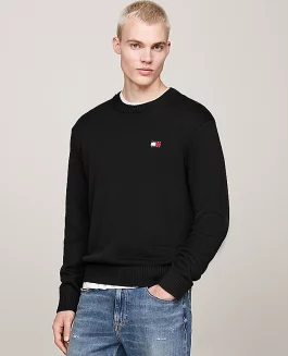 Tommy Jeans Badge Knit Pullover Black
