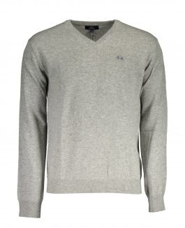 La Martina V-Hals Strik Lys Grå Melange