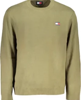 Tommy Jeans Badge Knit Pullover Olive Green