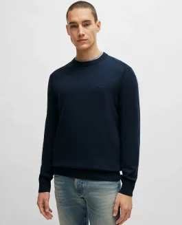 Hugo Boss Asac Strik Pullover Dark Blue