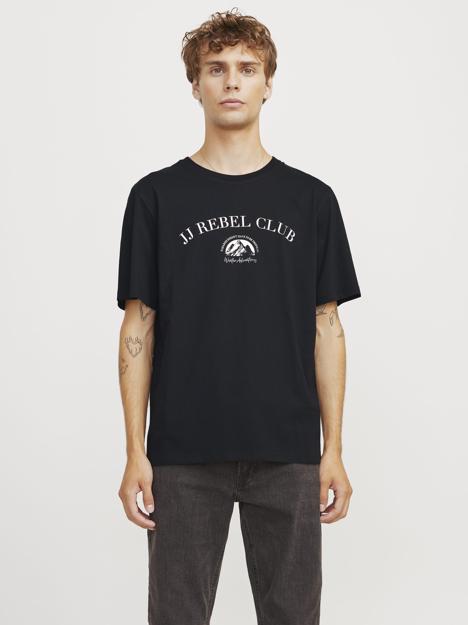 JREBANDREW TEE SS CREW NECK BLACK (Størrelse: XL)