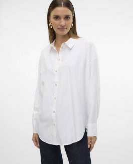VMNORA LS OVERSIZE SHIRT BRIGHT WHITE