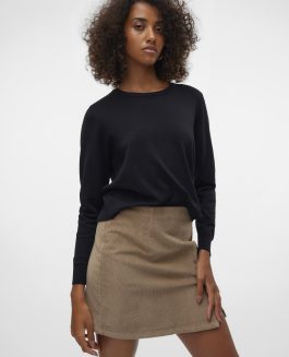 VMSILJE LS O-NECK SHORT PULLOVER BLACK