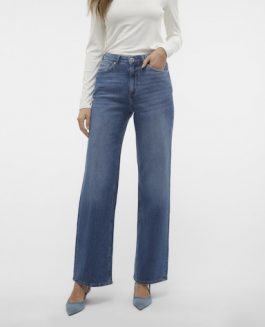 VMTESSA HR WIDE JEANS RA380 MEDIUM BLUE DENIM