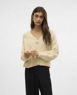 VMCECILY LS V-NECK CARDIGAN BIRCH