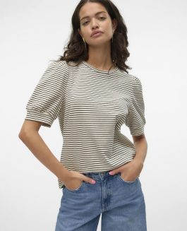 VMKERRY 2/4 O-NECK T-SHIRT BIRCH/BLACK