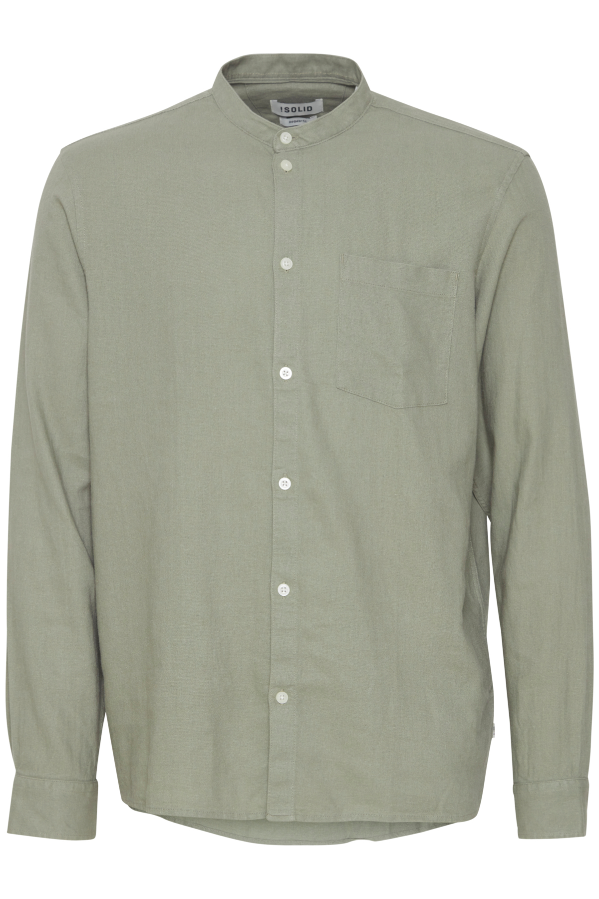 Solid Hørskjorte Ls China Vetiver (Størrelse: XL)