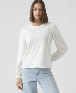 VMKERRY LS O-NECK TOP SNOW WHITE
