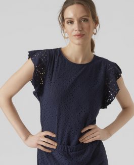 VMTASSA FRILL TOP NAVY