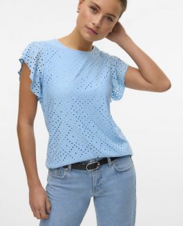 VMTASSA FRILL TOP AIRY BLUE