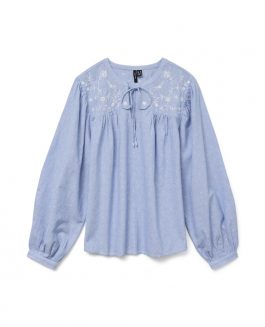 VMNIKA LS BLUSE CASHMERE BLUE
