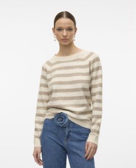 VMDOFFY LS O-NECK BLOUSE BIRCH/SEPIA