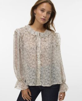 VMPETRA LS SHIRT OATMEAL/TALLY