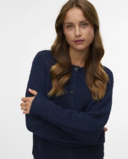 VMNOVAH LS O-NECK BUTTON CARDIGAN NAVY BLAZER